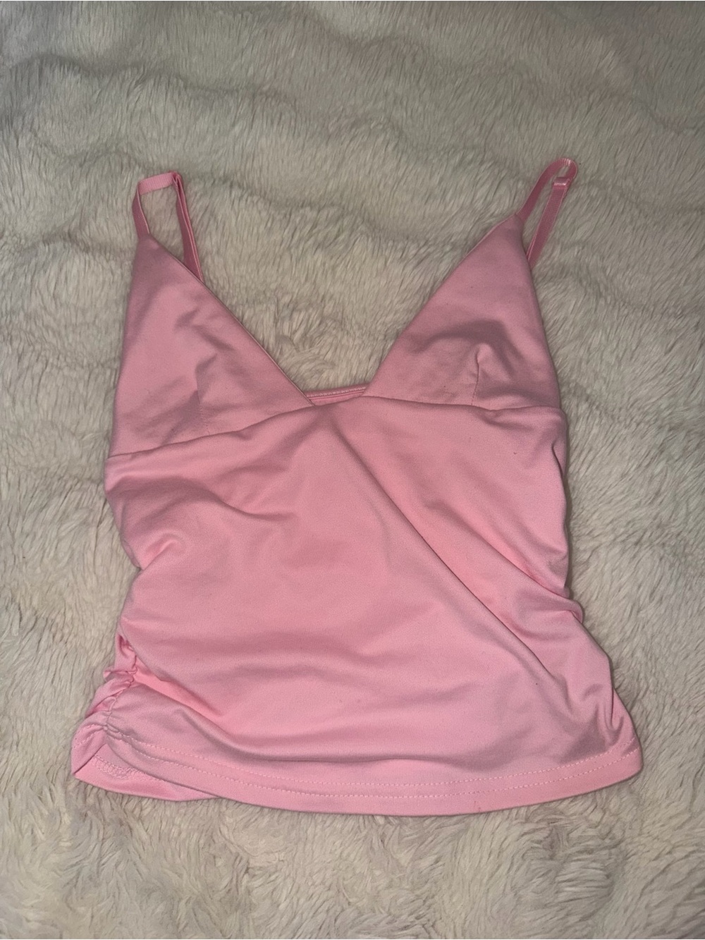 SHEIN Light Pink V-Neck Spaghetti Strap Tank